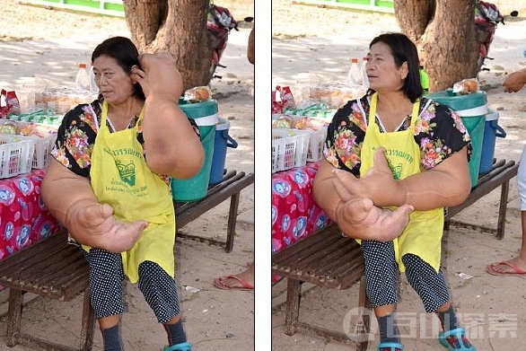 震惊！有一双巨手的泰国妇女！