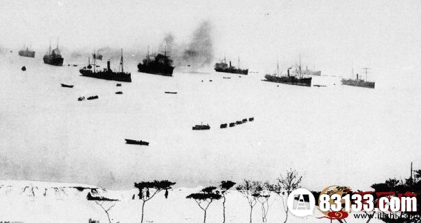 1895年1月20日，日本陆军部队乘小艇登陆荣城县。 　　日本陆军在荣城县登陆