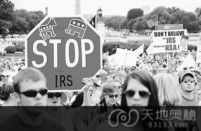 茶党成员在美国国会外举行集会，抗议政府的税收政策。 　　资料图片（人民视觉） 