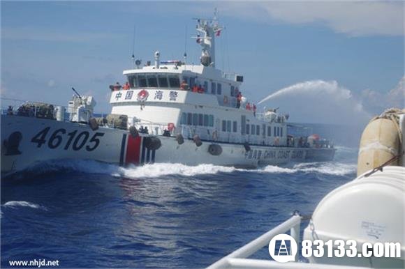 日媒：中国舰船再度冲撞越船 中方猛轰水炮
