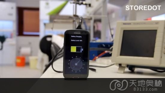 以色列公司StoreDot7日在特拉维夫发布了一款超级充电器原型，称30秒内可以为手机充满电。