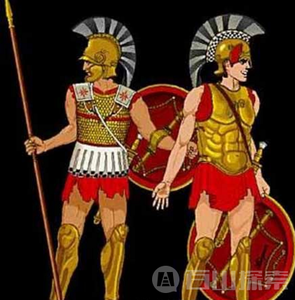 古希腊的盔甲图