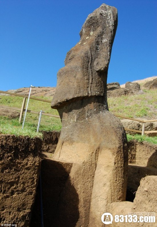复活节岛石像地下被埋的身体躯干