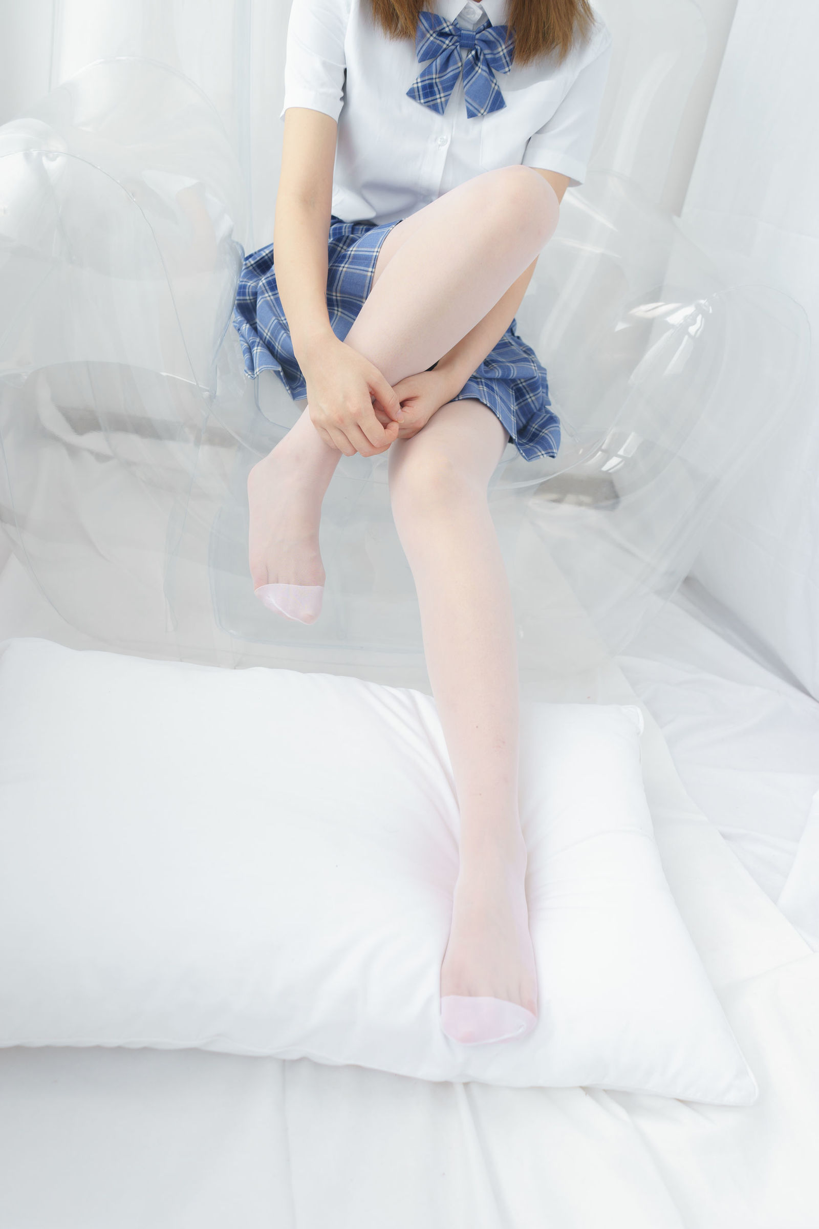 [森萝财团] BETA-030 蓝色格子裙 萝莉丝袜写真