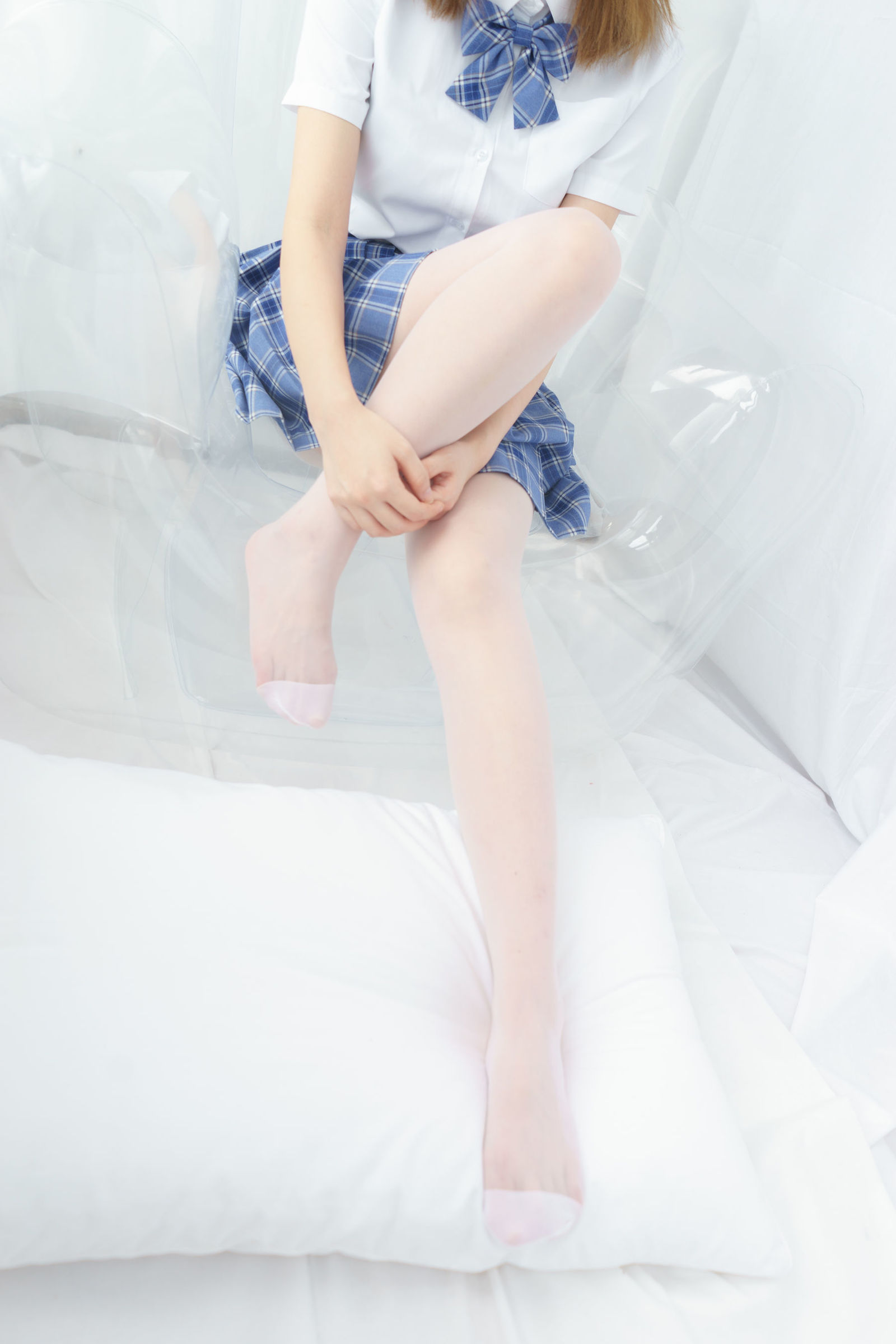 [森萝财团] BETA-030 蓝色格子裙 萝莉丝袜写真