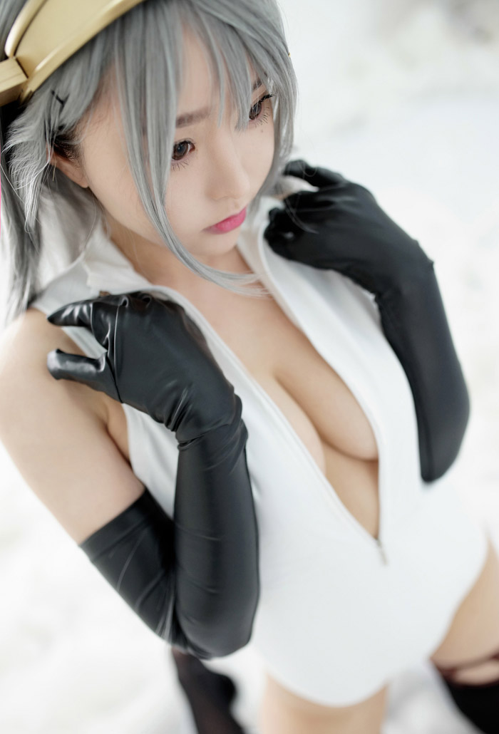 舰娘cosplay柳侑绮大胆开胸泳衣版(图19)