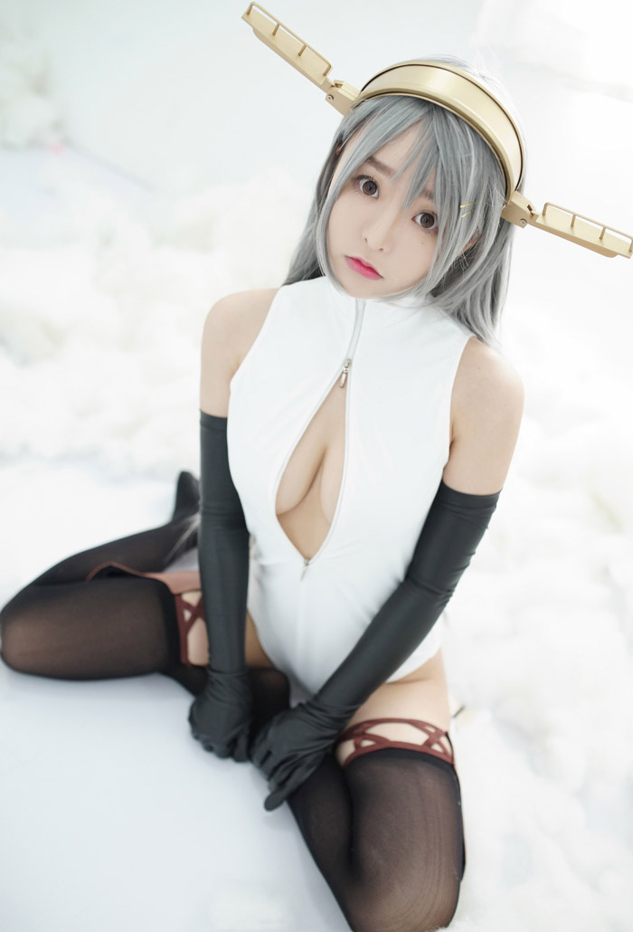 舰娘cosplay柳侑绮大胆开胸泳衣版(图12)